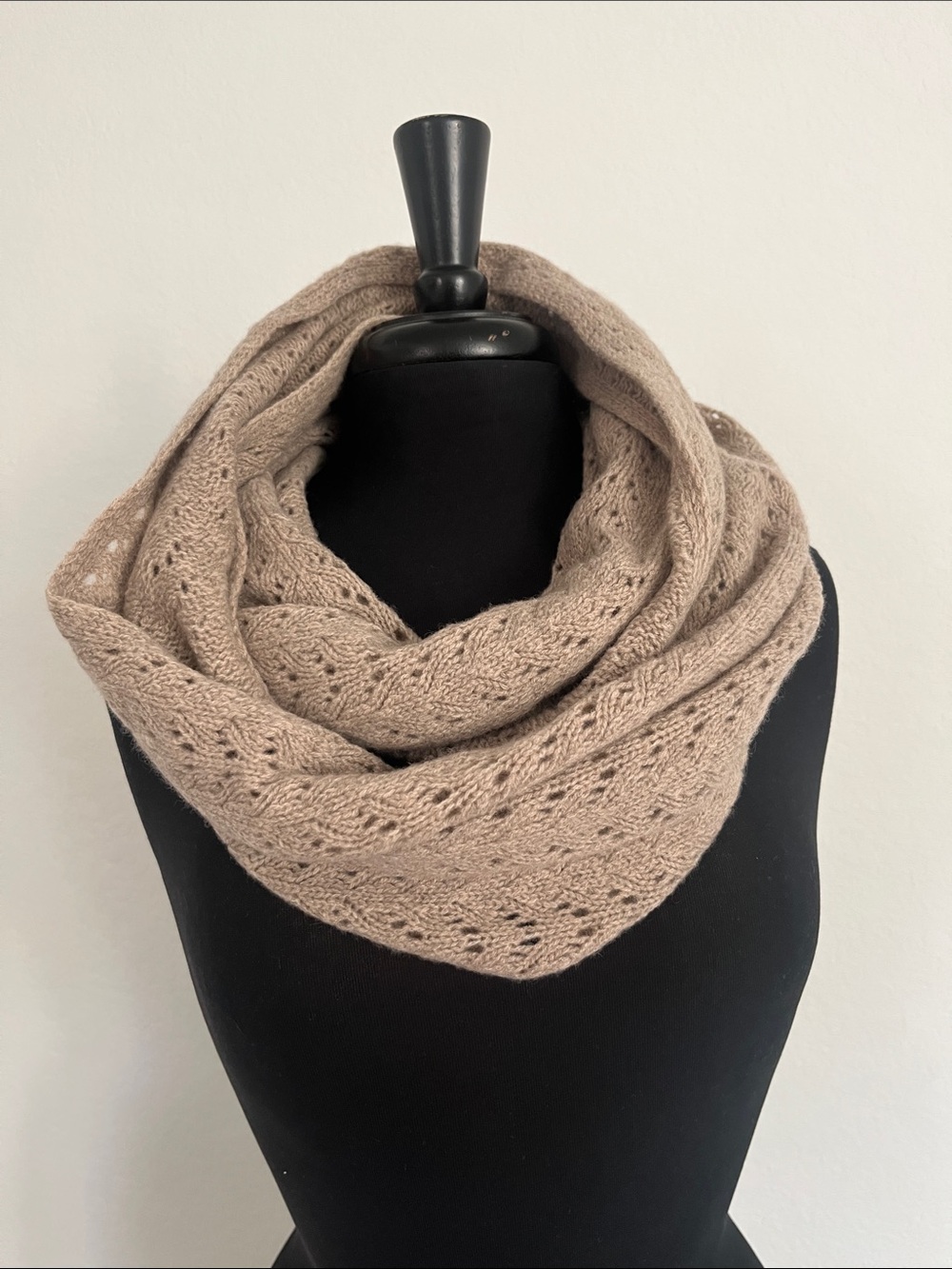 Celeste wool/cashmere Taupe Knit Infinity Scarf